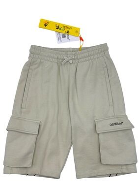 Off-White Kids Bookish Diag Cargo Sweatshorts Size 8